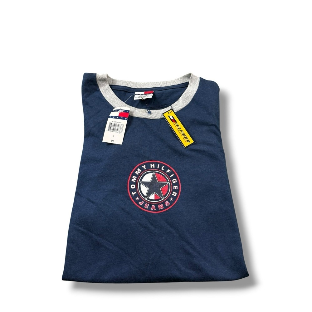 NWT Tommy Hilfiger Jeans Prominent Star Logo T-Shirt Vintage Mens Sz M USA Rare